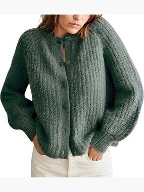 Women's Long Sleeve Button Cardigan Sweater Knit Casual Oversized